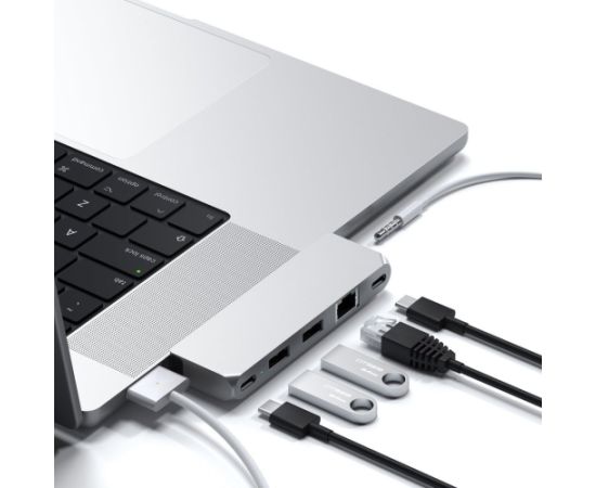 Satechi Pro Hub mini USB-C  Apple MacBook (2xUSB-C, 2x USB-A, Ethernet, jack port) (silver)