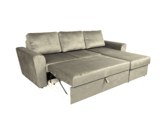 Corner sofa bed INGMAR beige velvet