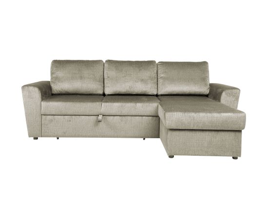 Corner sofa bed INGMAR beige velvet