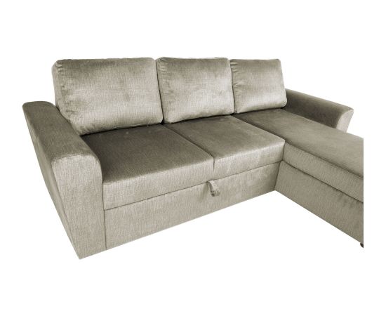 Corner sofa bed INGMAR beige velvet