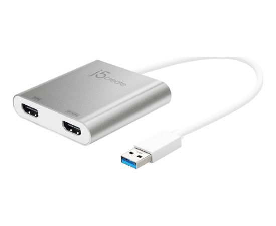 j5create USB Type A to Dual HDMI Adapter - Dual HDMI Multi Display Convertor | 4K