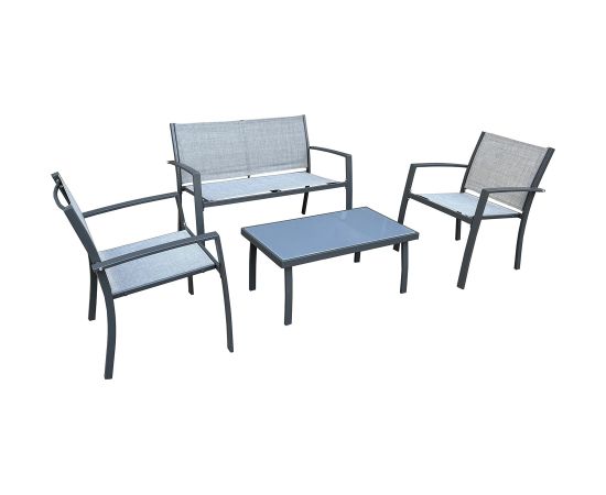 Dārza mēbeļu komplekts CYPRESS galds, sols un 2 krēsli