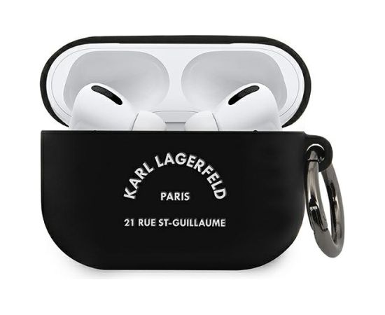 OEM Karl Lagerfeld case for AirPods Pro KLACAPSILRSGBK black Silicone RSG