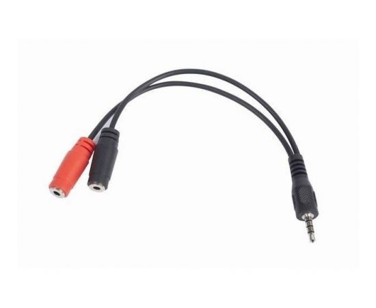 Gembird Adapter Stereo Mini Jack (M) 4-pin -> 2x Mini Jack (F), 20cm, black