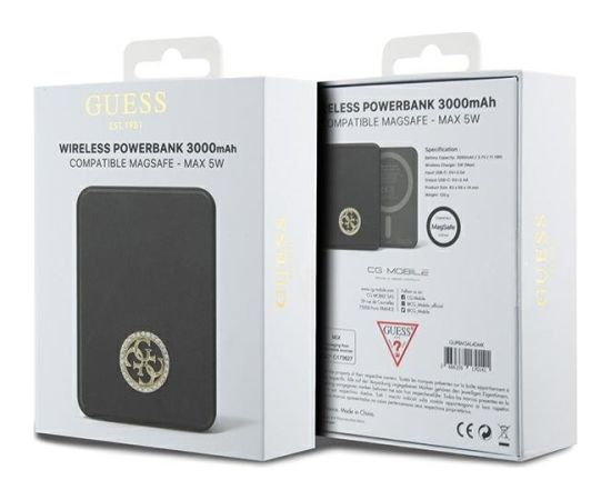 Guess GUPBM3AL4DMK MagSafe Ārējās uzlādes Baterija 3000mAh