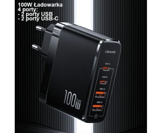Usams T44 PD3.0 +QC3.0 Fast Charging USB Tīkla Lādētājs 100W