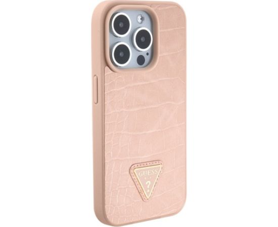 Guess Croco Triangle Logo Aizsargapvalks Priekš Apple iPhone 15 Pro Max