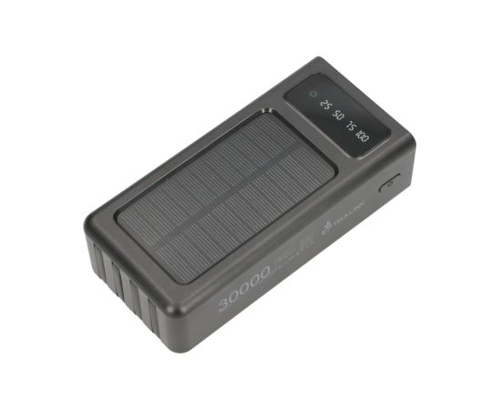 Extralink Solar EPB-093 jaudas banka 30000 mAh | 4 x USB melns
