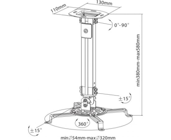 Sbox PM-18S Projector Ceiling Mount