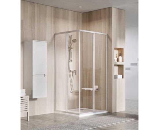 Ravak dušas durvis stūrim SRV2-S, 900 mm, h=1950, balts/pearl