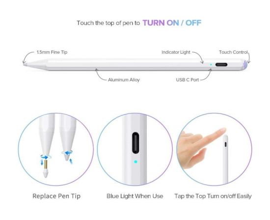 Mocco AC10-S Bluetooth viedais stilus Apple skārienekrāniem