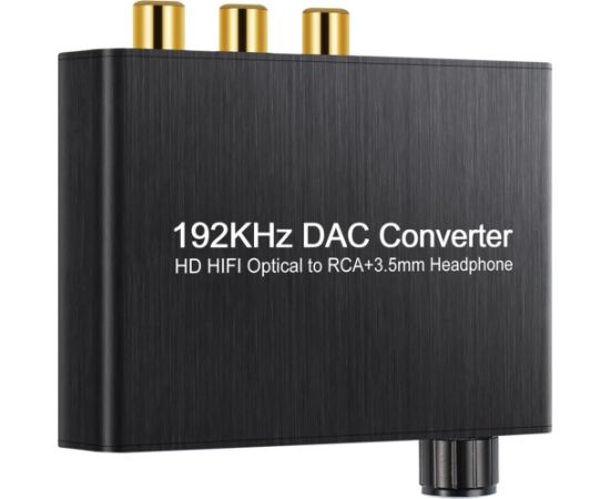 RoGer DAC 192kHz 24bit S/PDIF - RCA pārveidotājs ar austiņu izeju 3,5 mm / optiskais / koaksiālais