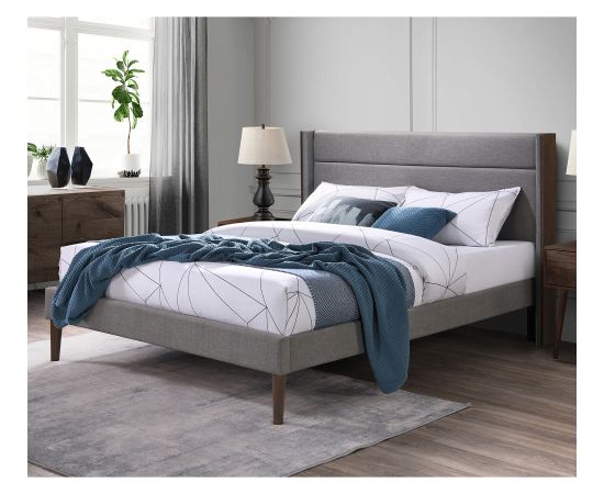 Bed TEXAS with mattress HARMONY TOP 160x200cm, grey