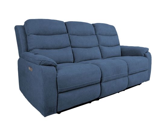 Dīvāns MIMI 3-vietīgs elektriskais krēsls, zils audums