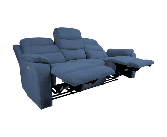 Dīvāns MIMI 3-vietīgs elektriskais krēsls, zils audums