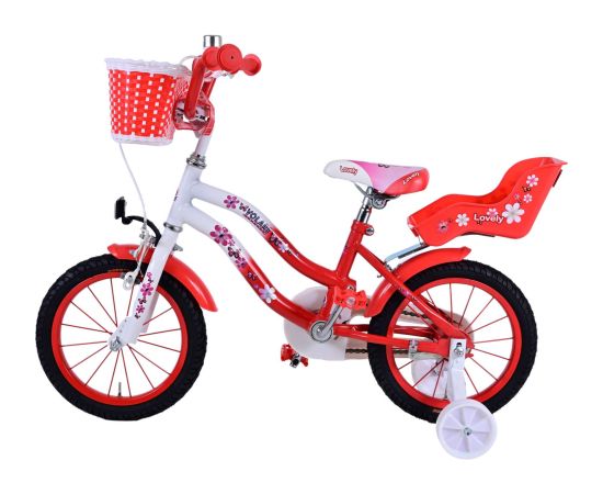 Volare Двухколесный велосипед 14 дюймов Lovely (ручной и ножной тормоза, 85% собран) (3,5-5 года) VOL1492