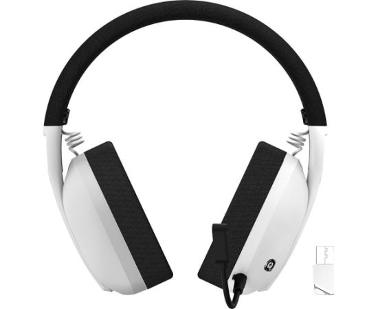 Austiņas CANYON Ego GH-13, Gaming BT headset, +virtual 7.1 support in 2.4G mode, with chipset BK3288X, BT version 5.2, cable 1.8M, size: 198x184x79mm, White