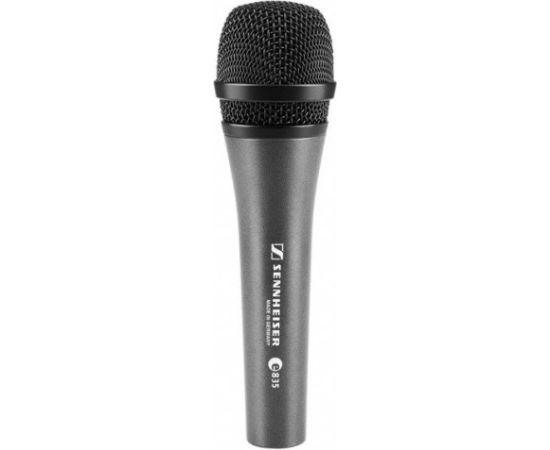 SENNHEISER E 835, VOCAL MICROPHONE, DYNAMIC, CARDIOID, 3-PIN XLR-M, ANTHRACITE, INCLUDES CLIP AND BAG