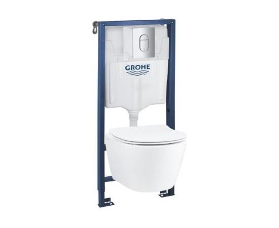 Grohe komplekts - pods ar QR/SC vāku Serel Rimless, rāmis Solido, taustiņšArena Cosmo (hroms)