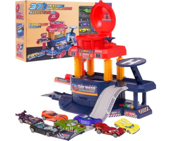 RoGer Автомойка + 10 игрушечных машин со сменой цвета