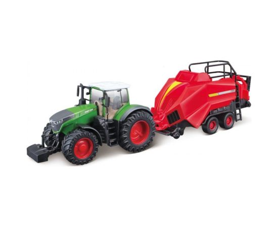 Bburago Fendt 1050 Vario Traktors Bērnu ar preses pacēlāju 10cm Zaļš