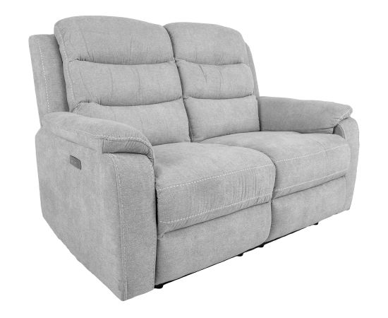 Recliner sofa MIMI 2-seater, electric, silver grey