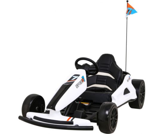 Vienvietīgs elektriskais kartings bērniem Speed 7 Drift King, balts