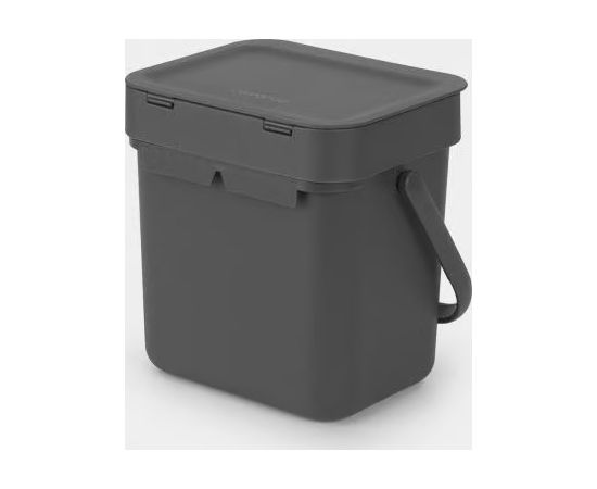 BRABANTIA atkritumu tvertne Sort & Go, 3 l, Grey - 209888