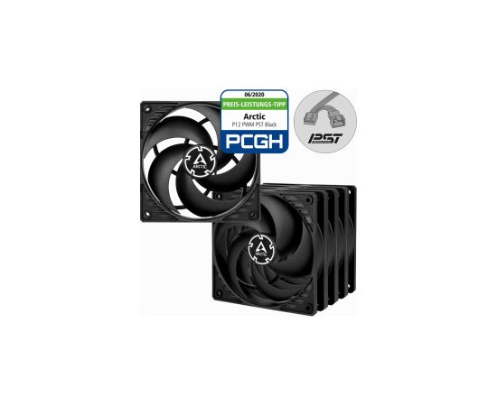 Dzesētājs Arctic P12 PWM PST Black 5 pack