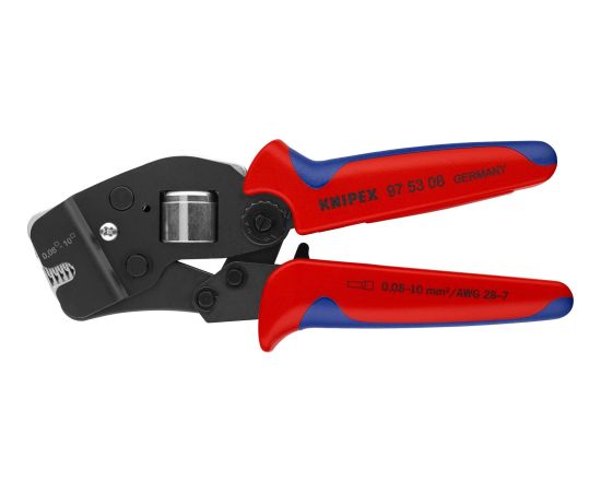 KNIPEX self-adjusting crimping pliers 97 53 08 (red/blue, for ferrules, front entry)