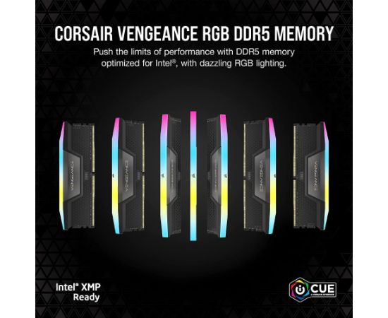 Corsair 32 GB DDR5-6400 Kit, memory (black, CMH32GX5M2B6400C36, Vengeance RGB)