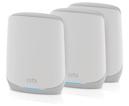 NETGEAR Orbi WiFi6 Tri-Band Mesh System Set of 3, Mesh Router (white)