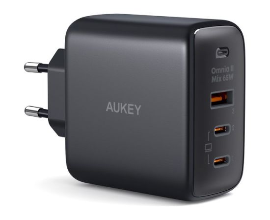 Aukey AUEKY Omnia II Mix PA-B6T Wall charger 1x USB 2x USB-C Power Delivery 3.0 65W Black