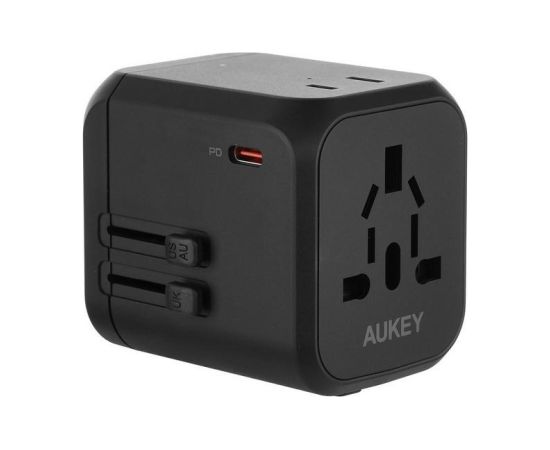 AUKEY PA-TA04 Universal Travel Adapter Charger 30W with USB-C & USB-A UK USA EU AUS CHN 150 Countries