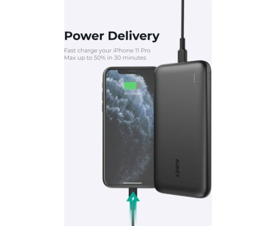 AUKEY PB-N73s Slim Power Bank 10000mAh PD 3.0 QC 3.0 4xUSB 20W Black