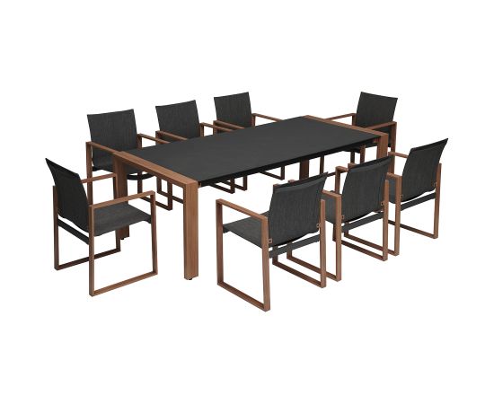 Dārza mēbeļu komplekts DUISBURG galds un 8 krēsli