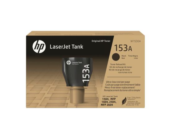 HP 153A Black Toner Reload Kit, 2500 pages, for HP LaserJet Tank / W1530A
