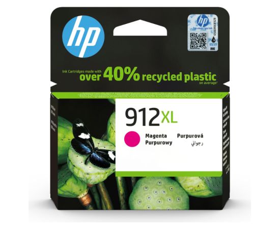 HP 912XL High Capacity Magenta Ink Cartridge, 825 pages, for HP Officejet 8012, 8013, 8014, 8015 Officejet Pro 8020 / 3YL82AE#301