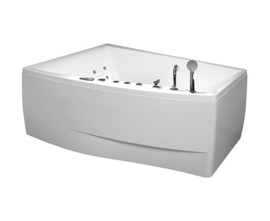 Balteco vanna Cali, 1700x1170 mm, ar paneli un rāmi, ar sifonu, ar masāžas sistēmu S8, balta akrila