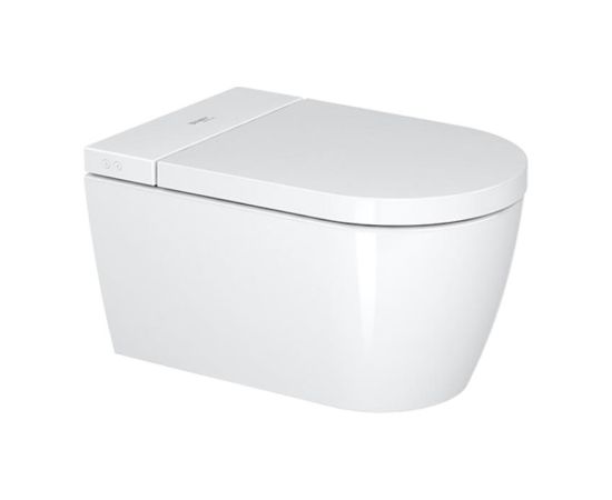 Duravit pods ar vāku Starck f Lite Compact Rimless SensoWash, stiprināms pie sienas, 378x575 mm, balts HG