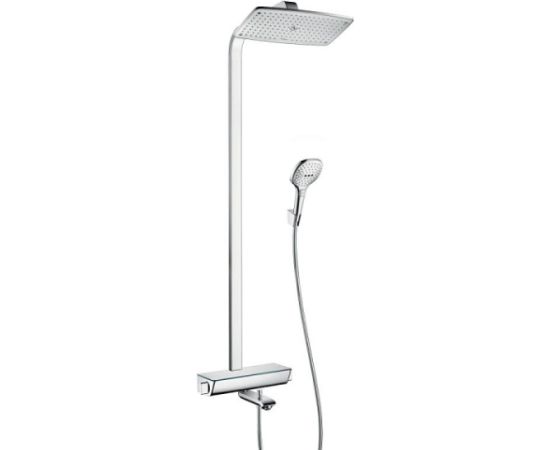 Hansgrohe dušas sistēma ar vannas termostatu Raindance Select E 360 1jet/Raindance Select E 120 3jet, balts/hr