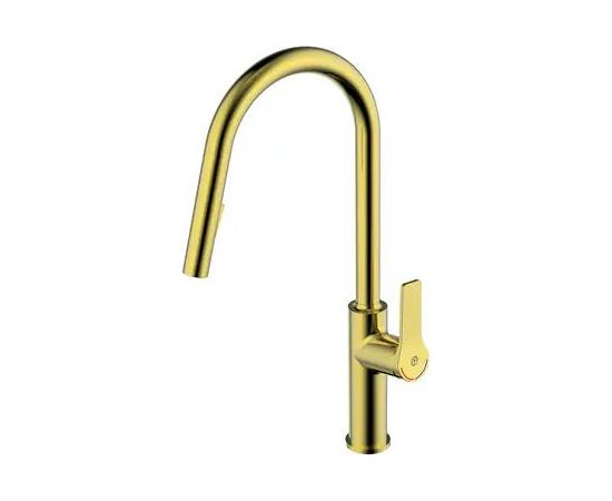 Gustavsberg virtuves izlietnes maisītājs ar izvelkamu dušu Epic, brushed brass Для раковины