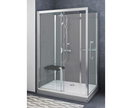 dušas kabīne Vinata Comfort, 1200x900 mm, h=2160, komplektā dušas sistēma, atbalsta rokturi, hroms/a
