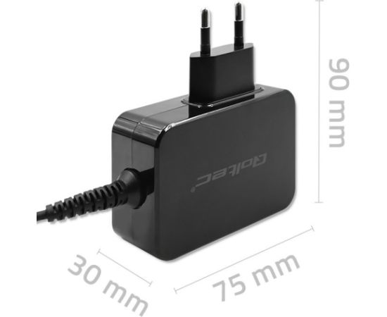Qoltec 52385 GaN POWER PRO charger | 1xUSB-C | 45W | 5-20V | 2.25-3A | Black