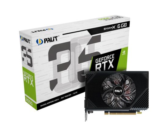 Graphics Card PALIT NVIDIA GeForce RTX 3050 6 GB GDDR6 96 bit PCIE 4.0 16x GPU 1442 MHz Single Slot Fansink 1xHDMI 1xDisplayPort NE63050018JE-1070F