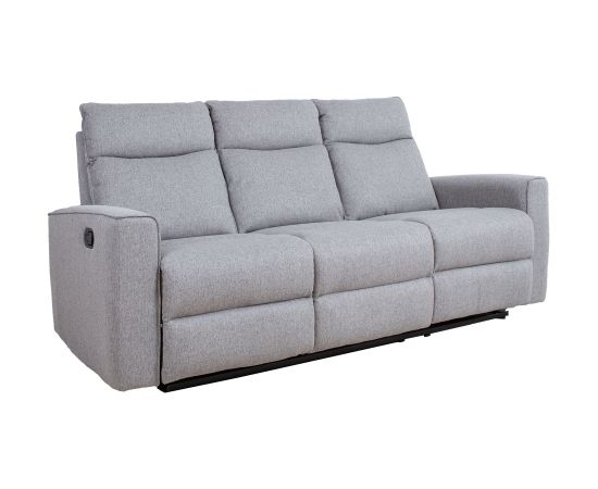 Recliner sofa 3-seater, manual, grey