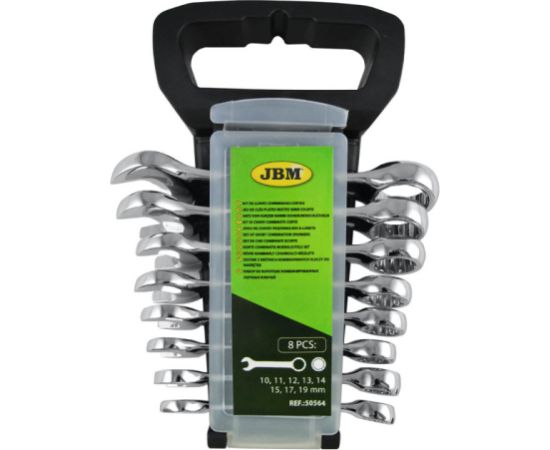 Kombinētās atslēgas īpaī īsas 10 19mm, 8gab., JBM