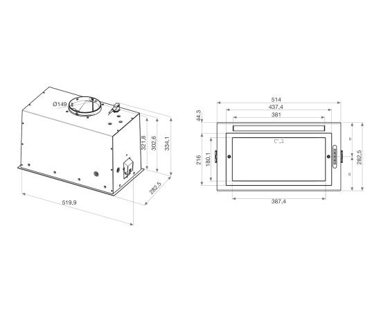 Integrated cooker hood Whirlpool WCT363FLTK