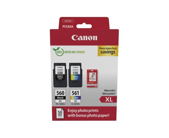 Canon CRG PG-560XL/CL-561XL (3712C008) Ink Cartridge Multipack, BK/CMY