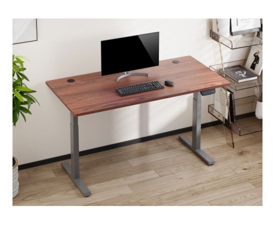 Adjustable Height Table Up Up Thor Gray, Table top L Dark Walnut